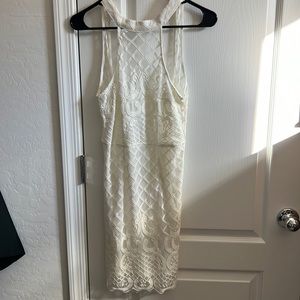 White lace dress - bodycon dress